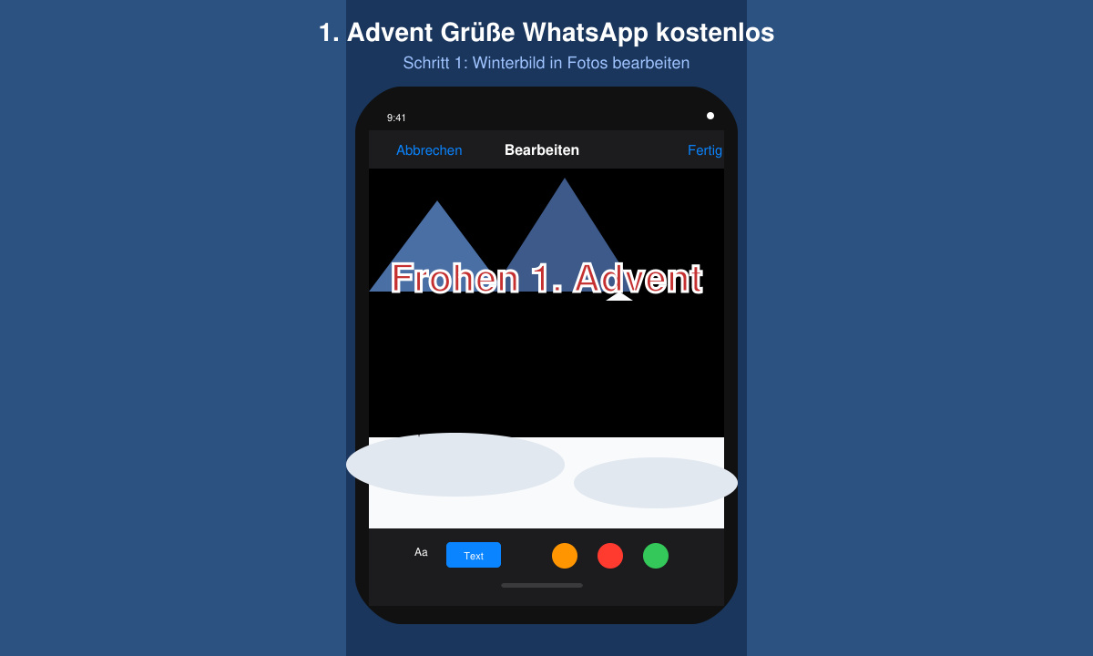 Bearbeitung eines Adventsbildes für WhatsApp