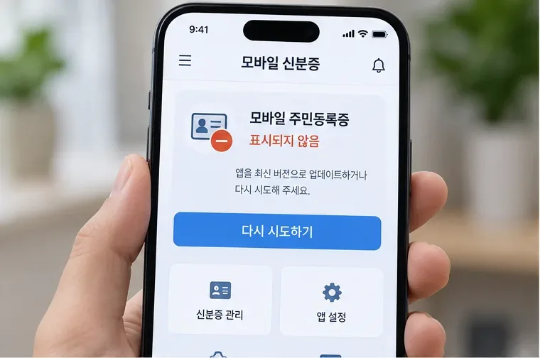 2026년 모바일 주민등록증이 안 보일 때 해결 방법: 앱 확인부터 재발급까지