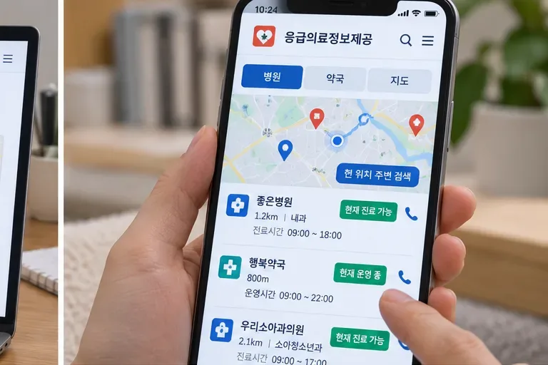 2026년 추석 연휴 문 여는 병원·약국 찾는 방법: E-Gen부터 119·129까지