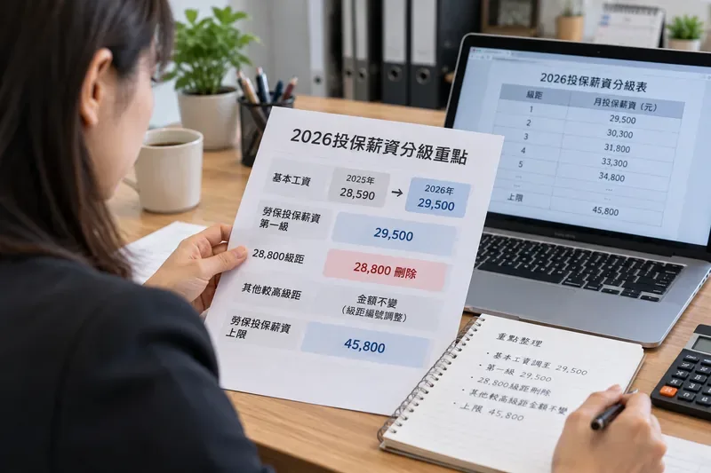 2026勞保投保薪資分級表有哪些變化？第1級29,500元、28,800元級距刪除一次看懂