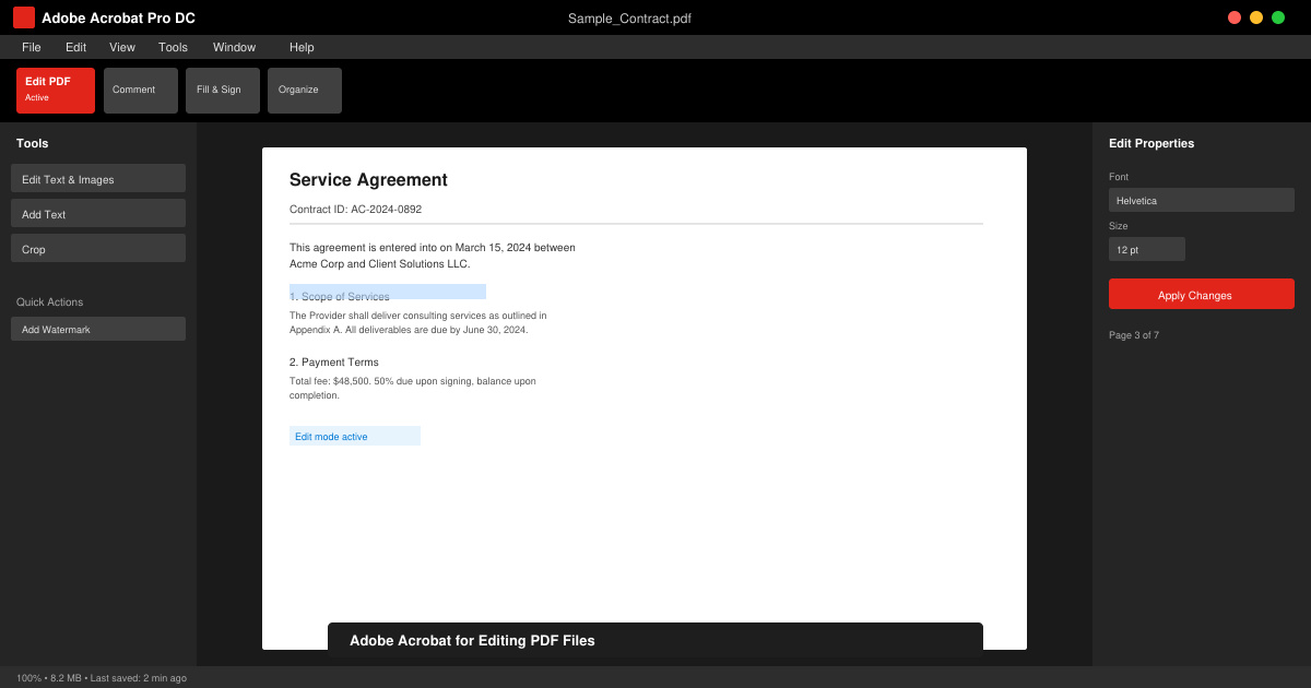 Adobe Acrobat for Editing PDF Files