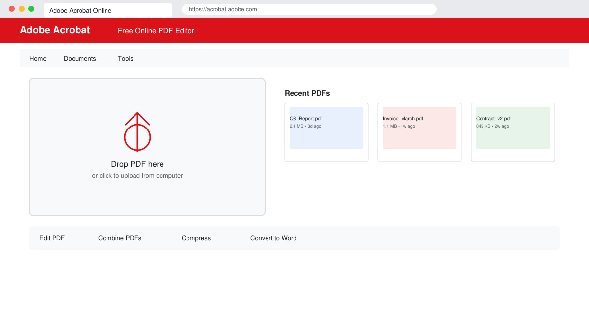 Adobe Acrobat Free Online PDF Editor
