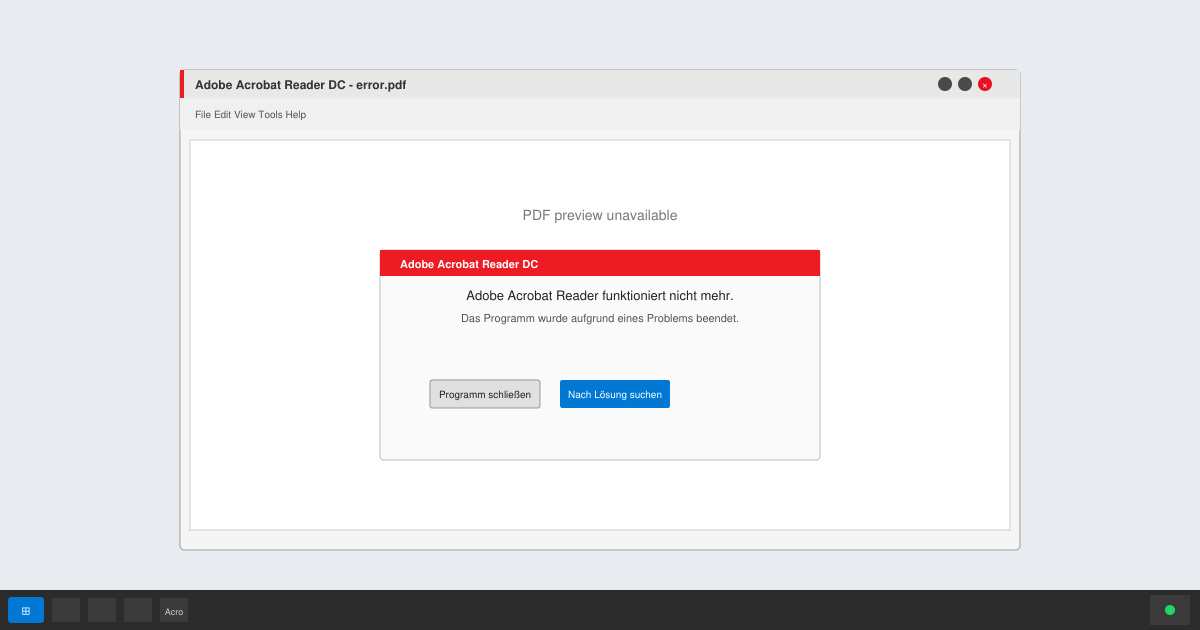 Adobe Acrobat reader funktioniert nicht mehr