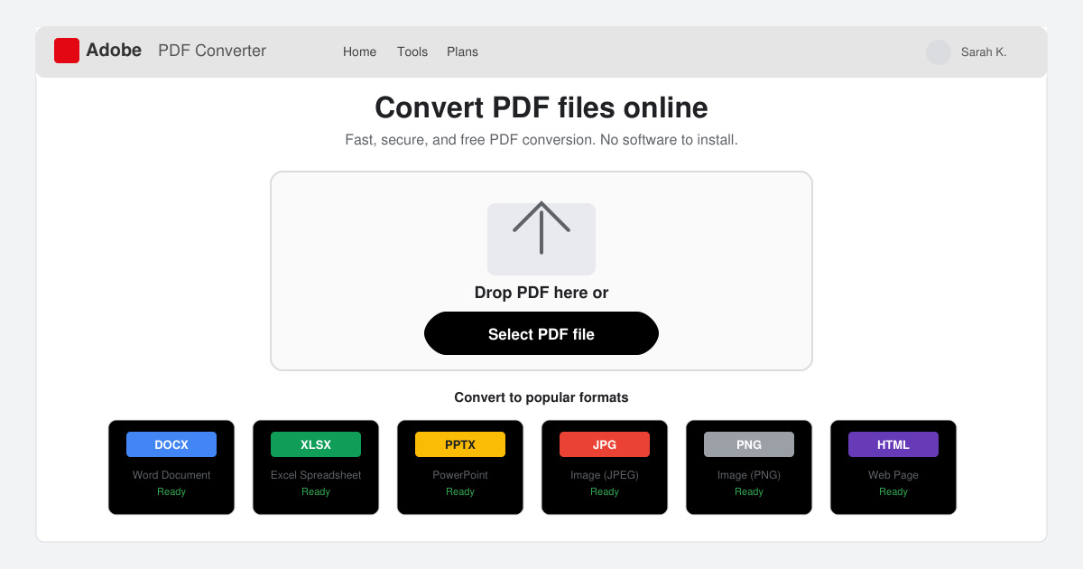 Adobe Online PDF Converter