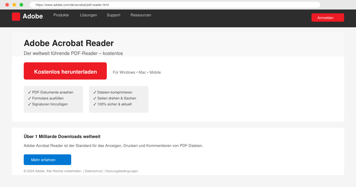 Adobe PDF reader gratis download