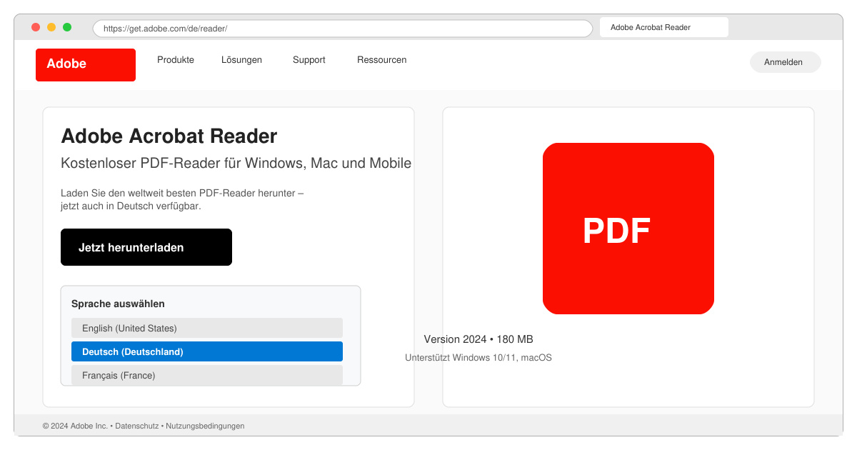 Adobe reader download deutsch