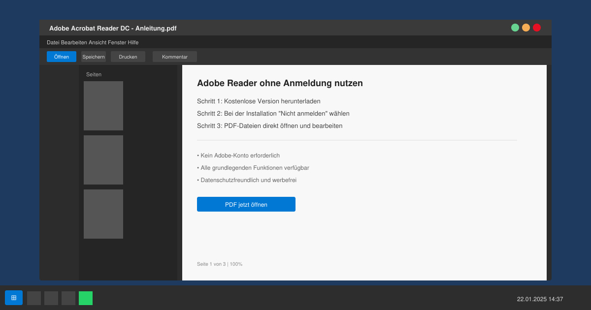 Adobe reader ohne anmeldung nutzen