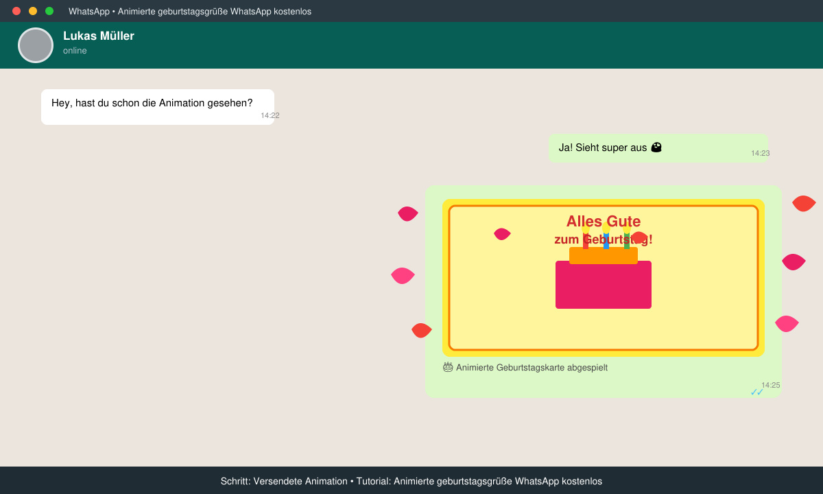 Versendete animierte geburtstagsgrüße WhatsApp kostenlos im Chat