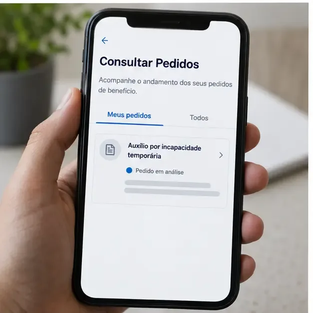 Tela Consultar Pedidos do Meu INSS com pedido em análise