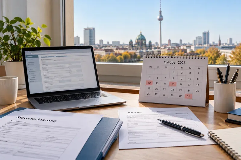 Berlin: Offizielle Fristen vom 12. bis 31. Oktober 2026 für Steuern, Wohngeld und Anmeldungen