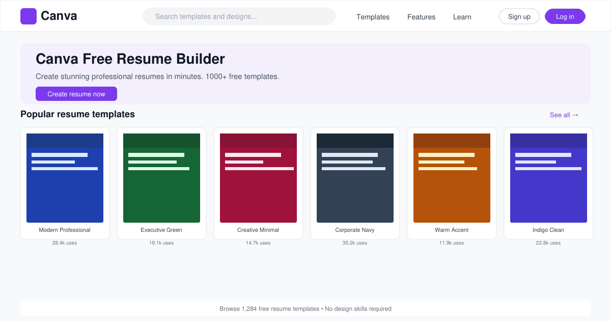 Canva Free Resume Builder