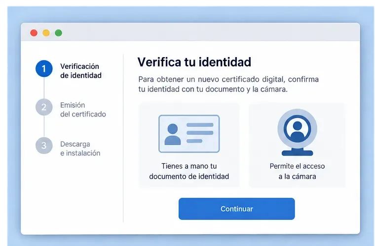 Ventana genérica de verificación de identidad con documento y cámara
