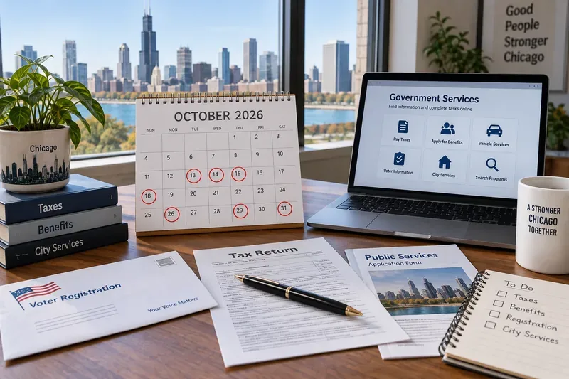 Chicago Deadlines to Check, October 12–31, 2026: Taxes, Voting and Public-Service Dates