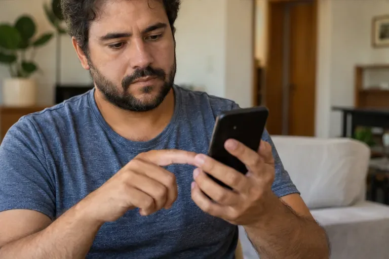 Motorista acompanha no celular a etapa de autenticação necessária para vincular o documento digital à sua identidade.