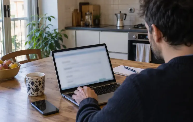 Persona che compila una richiesta online di ritiro rifiuti ingombranti su un computer portatile
