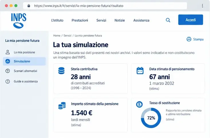 Come simulare la pensione sul sito INPS: guida a La mia pensione futura