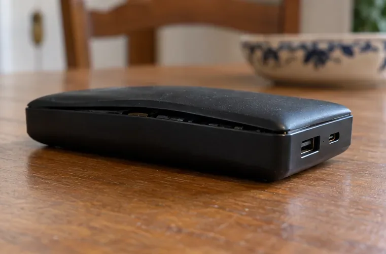 Una power bank mostra una scocca incurvata: il rigonfiamento è un segnale per interrompere subito l’uso.