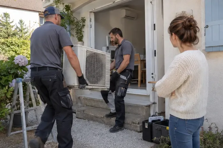 Dépose professionnelle d’une unité extérieure de climatisation