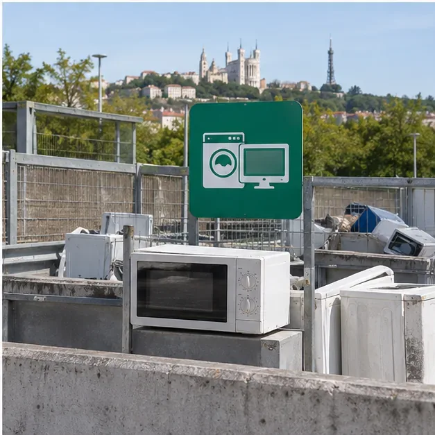 Micro-ondes déposé dans une zone de collecte d’appareils électriques