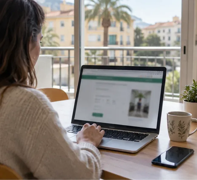 Habitante prenant un rendez-vous en ligne pour la collecte d’un réfrigérateur à domicile