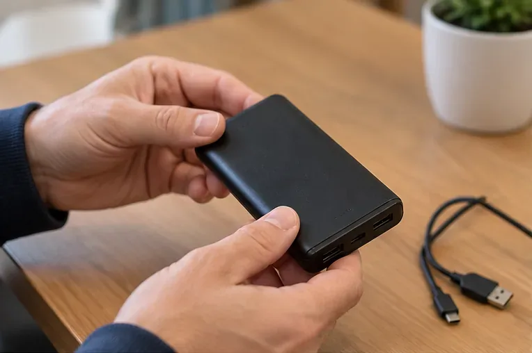Vérifier l’état de la batterie externe avant son dépôt