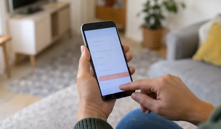Usuário confirmando a restauração de fábrica em um celular antigo
