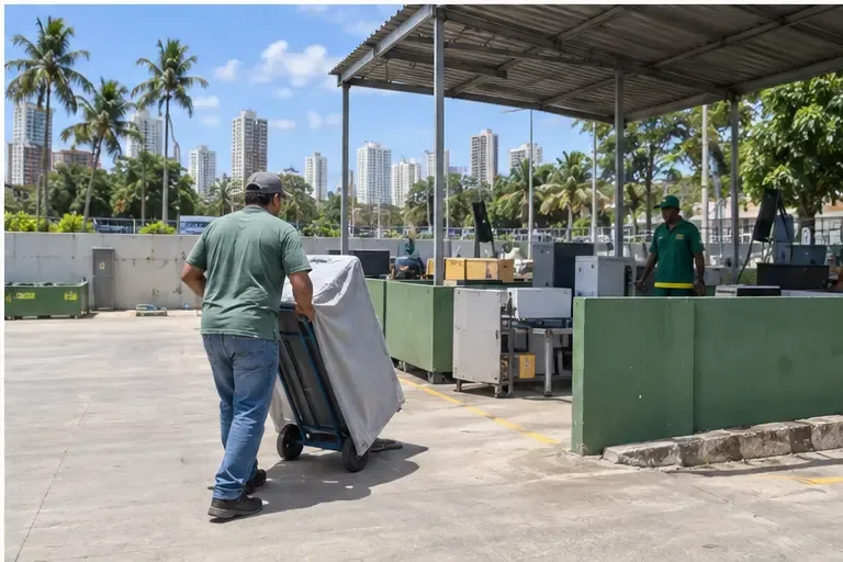 Como descartar máquina de lavar em Recife: coleta, Ecoestações e cuidados