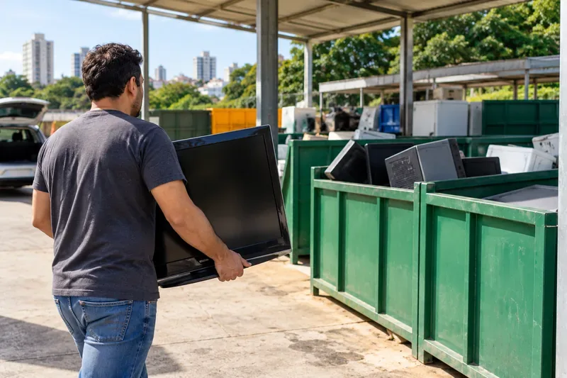Como descartar televisão em Santo André: ecopontos, logística reversa e alternativas