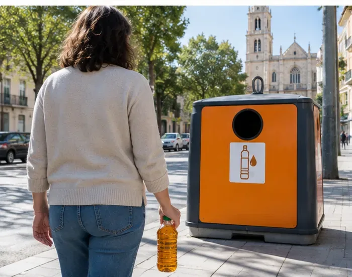 Cómo tirar aceite de cocina usado en Valladolid: contenedores, puntos limpios y pasos correctos