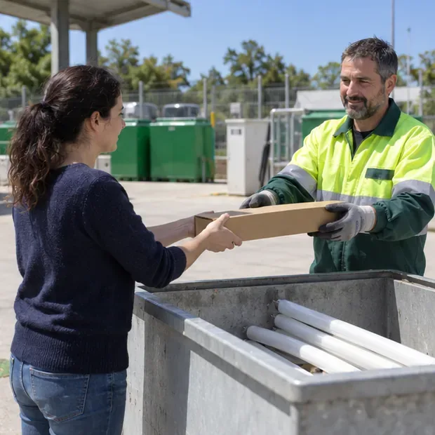 Cómo tirar tubos fluorescentes en Almería sin romperlos: guía del Punto Limpio