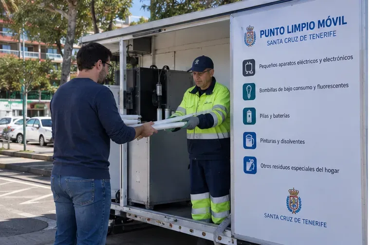 Cómo tirar tubos fluorescentes en Santa Cruz de Tenerife: punto limpio móvil, Jagua y Taco