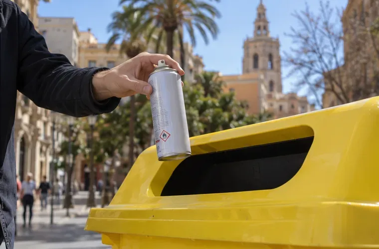 Cómo tirar un aerosol en Valencia: contenedor amarillo o ecoparque, según el caso