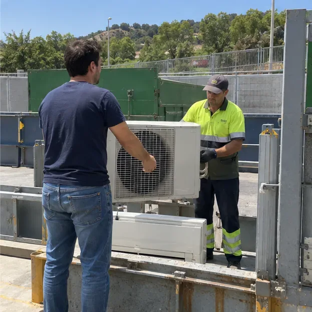 Cómo tirar un aire acondicionado en Badalona: retirada segura, puntos limpios y recogida RAEE