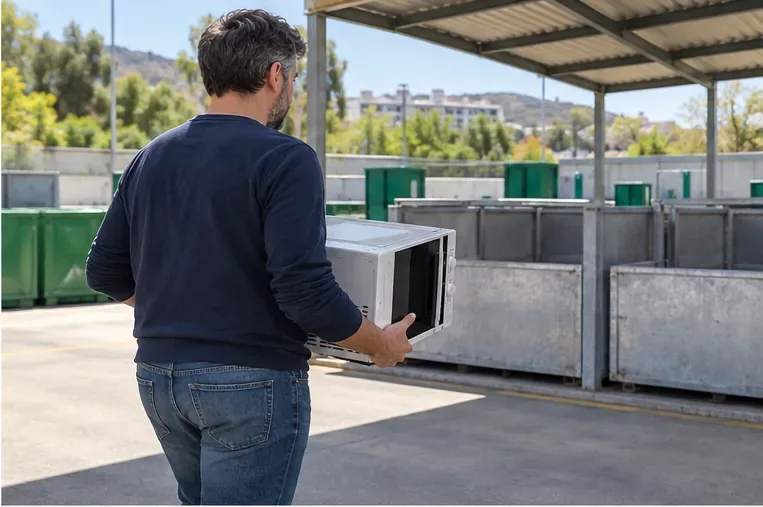 Cómo tirar un microondas en Málaga: puntos limpios y recogida correcta