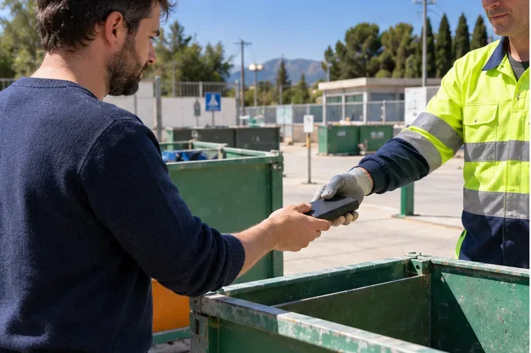 Cómo tirar una batería externa en Alicante: ecopuntos, ecoparque y qué hacer si está hinchada