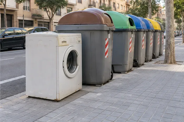 Cómo tirar una lavadora en Badalona: recogida municipal, deixalleria y retirada al comprar otra