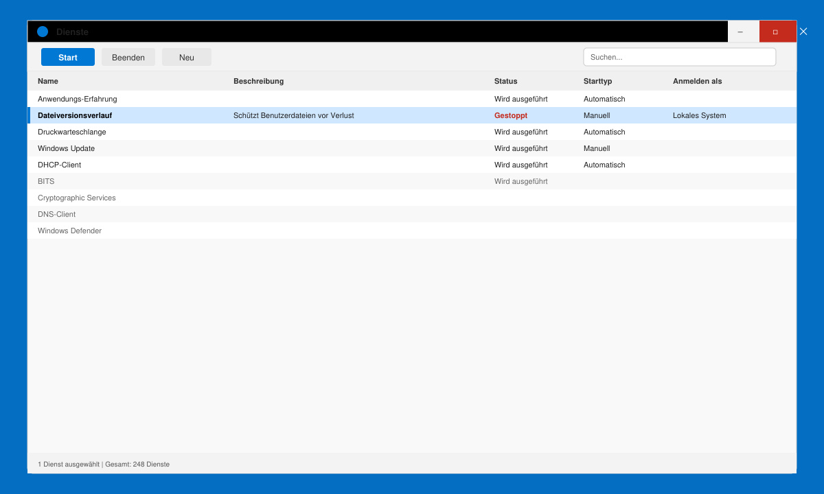 Dateiversionsverlauf Dienst in Windows 11 starten und konfigurieren