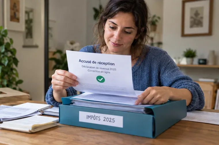 Une contribuable classe l’accusé de réception et les justificatifs de sa correction fiscale dans un dossier