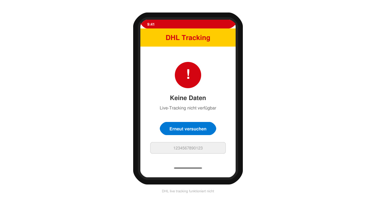 DHL live tracking funktioniert nicht