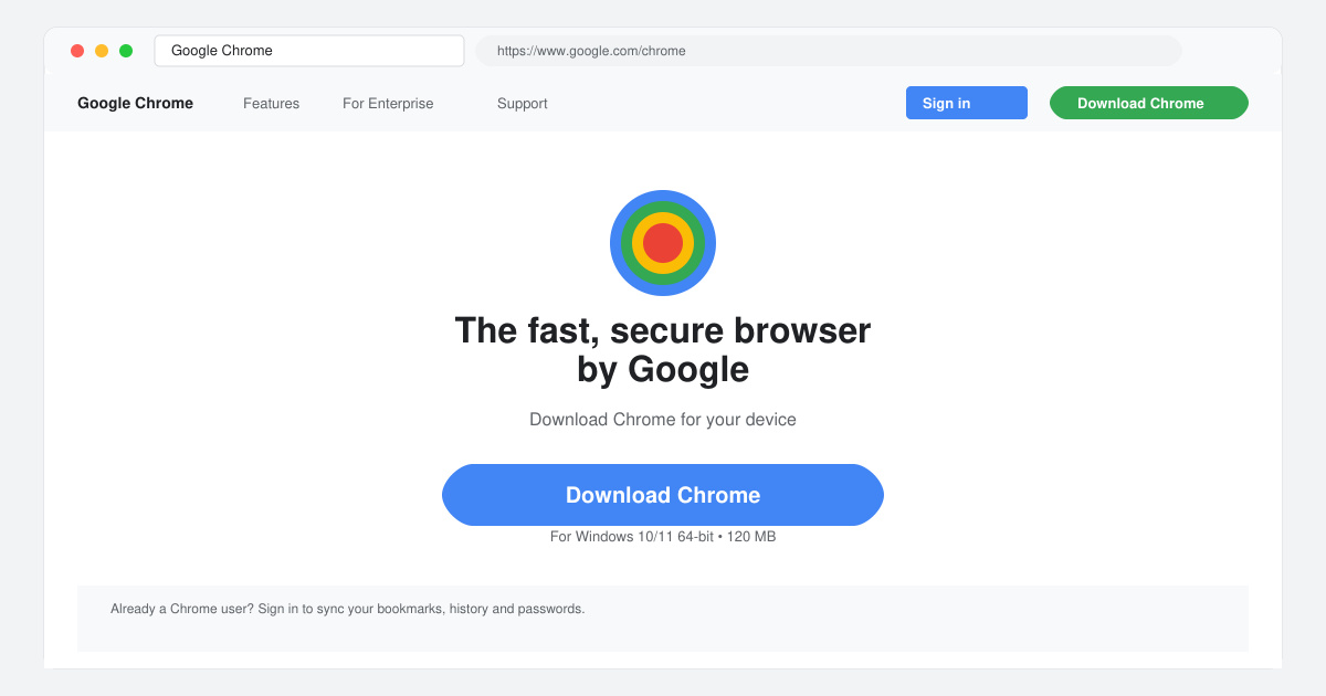 Download Google Chrome en
