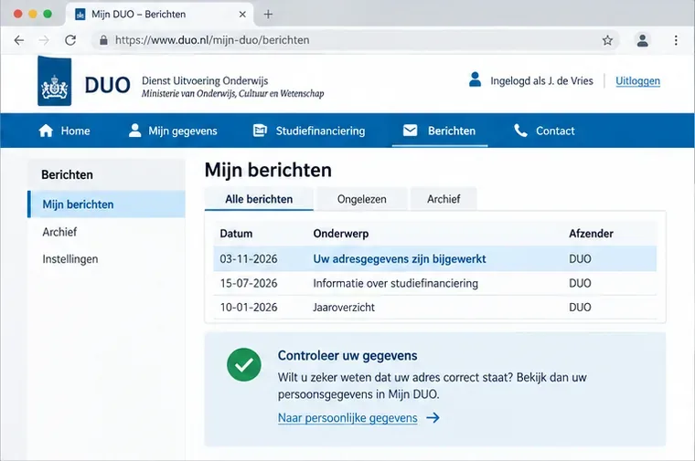 DUO adres wijzigen: zo geeft u een verhuizing correct door