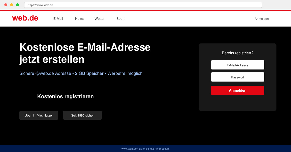 E mail adresse erstellen kostenlos web de