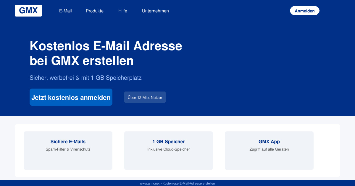 E mail adresse GMX kostenlos