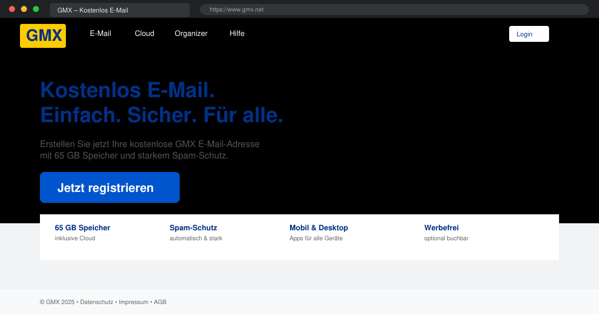 E mail GMX kostenlos