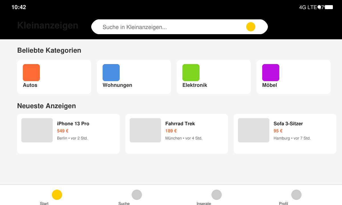 Installierte eBay Kleinanzeigen App auf Android