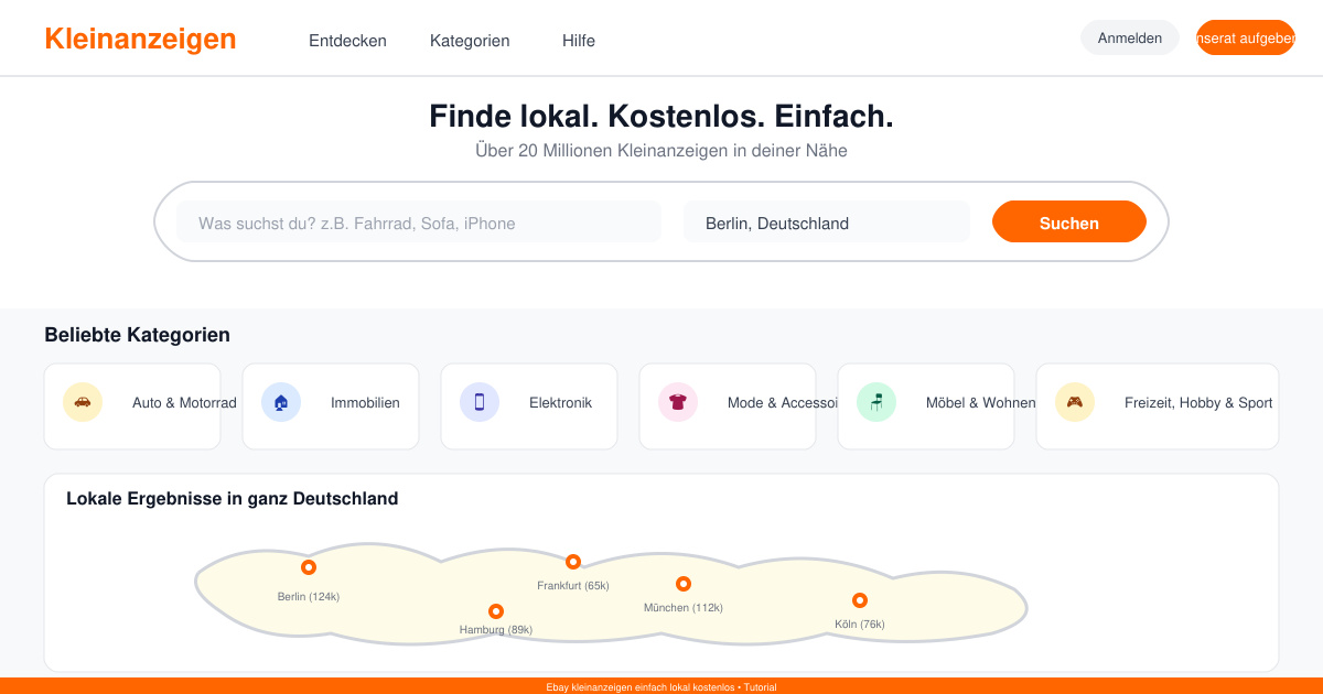 Ebay kleinanzeigen einfach lokal kostenlos