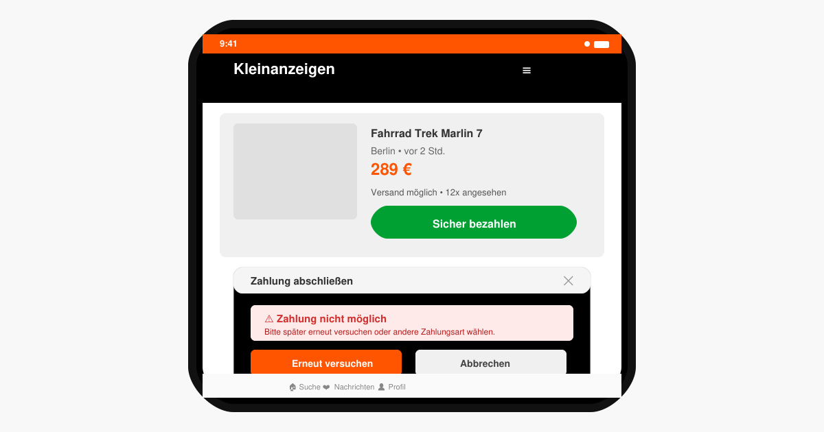 Ebay kleinanzeigen sicher bezahlen funktioniert nicht