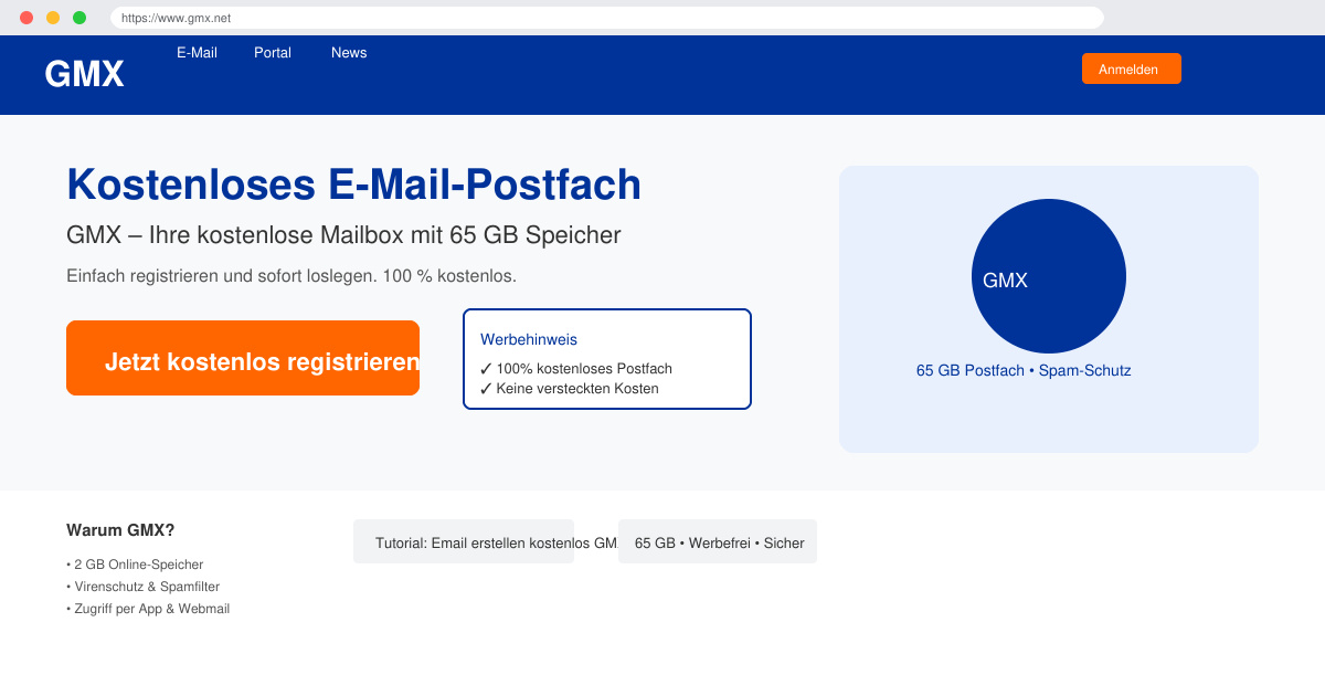 Email erstellen kostenlos GMX