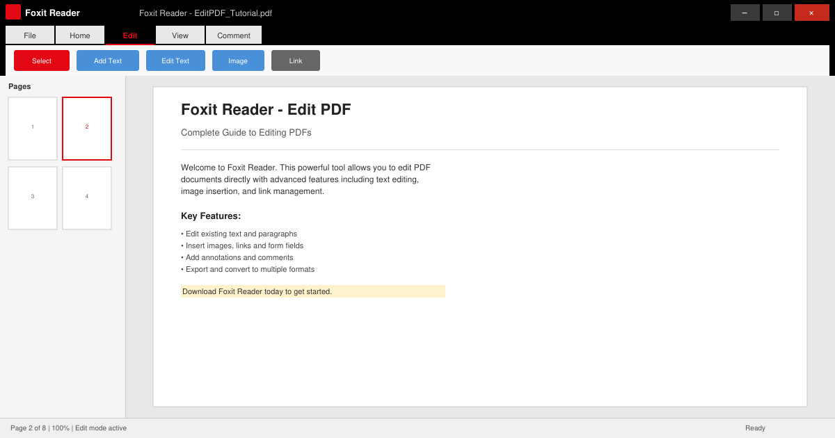 Foxit Reader Edit PDF Download