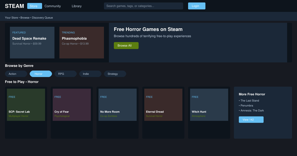 Free Horror Games on Steam